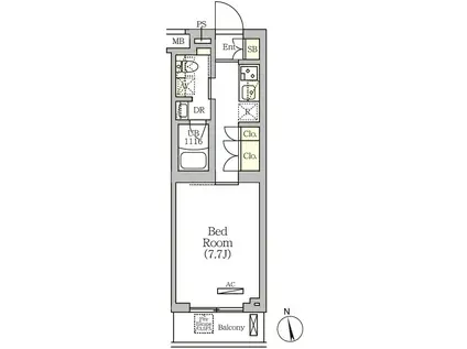 ARKMARK南品川(1K/3階)の間取り写真