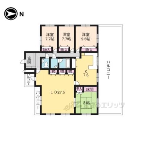 ドムス鴨川(4LDK/3階)の間取り写真