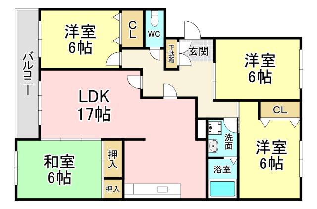 MAST天籟寺(4LDK/3階)の間取り写真