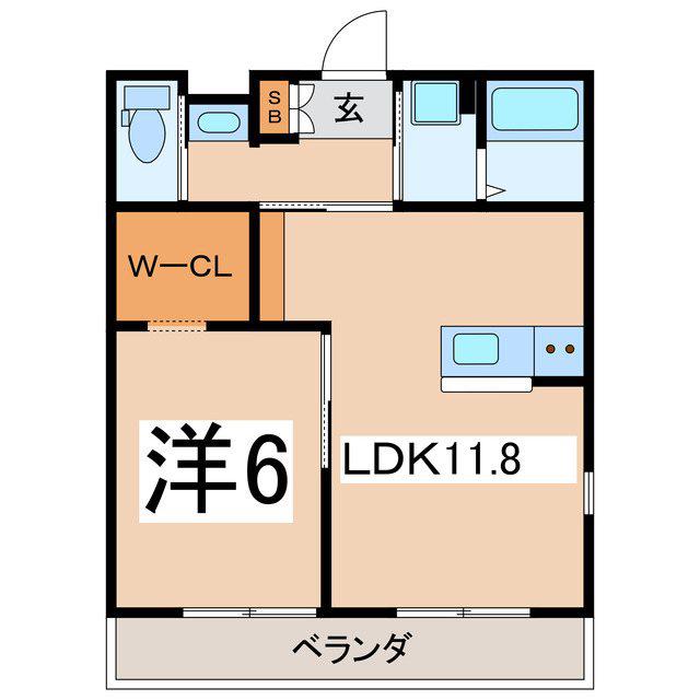 MAISON DE CHAMBRE(1LDK/1階)の間取り写真