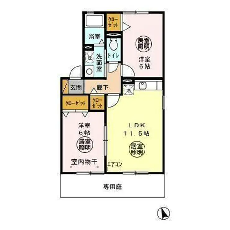フロンティエール西館 1階階 間取り