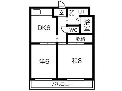 マンショングリーンフィールド(2DK/2階)の間取り写真