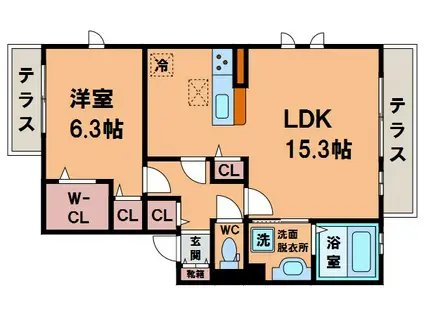 セジュールコートあべのSR(1LDK/2階)の間取り写真