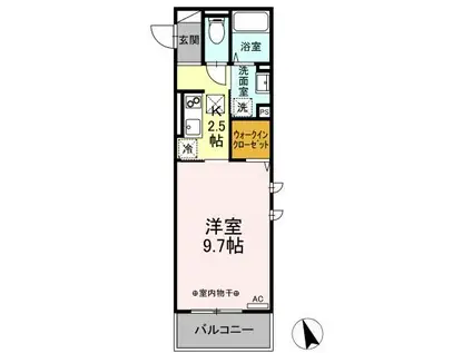 セジュールオッツ・YSK(1K/2階)の間取り写真