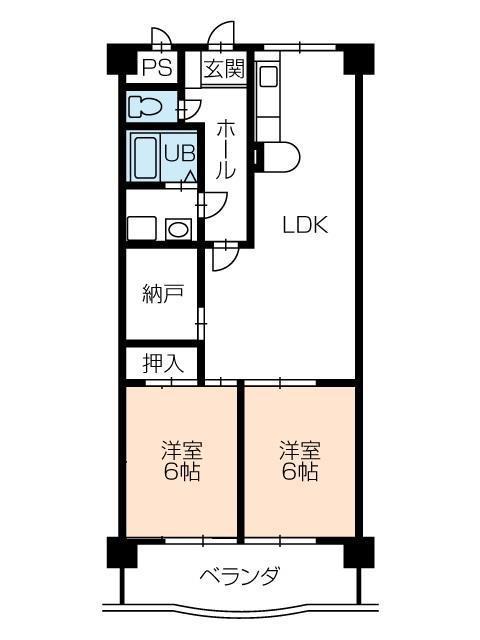 サンテラス福井(2SLDK/1階)の間取り写真