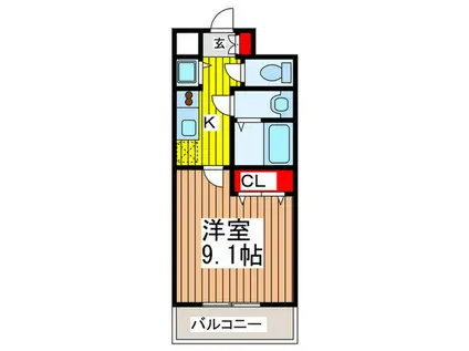 アイビーテラス(1K/2階)の間取り写真