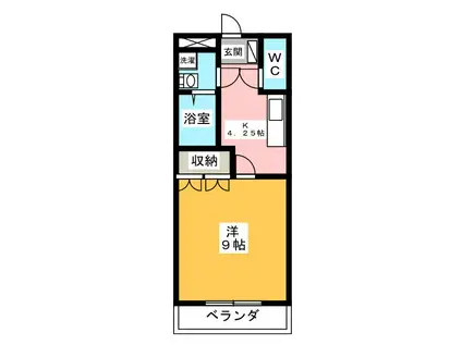 CENT ECLAT UNE(1K/1階)の間取り写真