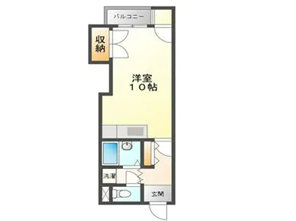 T・セーヌ(ワンルーム/2階)の間取り写真