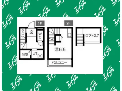 ラルク高畑(ワンルーム/1階)の間取り写真