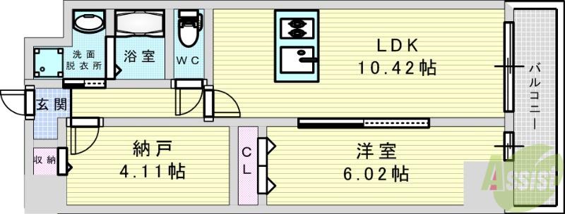 アーバンパーク新大阪(2LDK/8階)の間取り写真