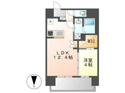 ブレストンコート今池(1LDK/3階)の間取り写真