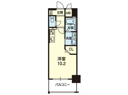 LAPIS LAZULI(ワンルーム/6階)の間取り写真