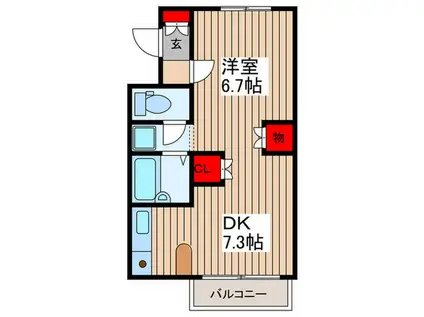 東大宮ダイカンプラザ(1DK/1階)の間取り写真