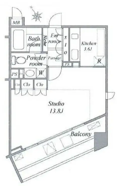 ラヴォーグ南青山 7階階 間取り