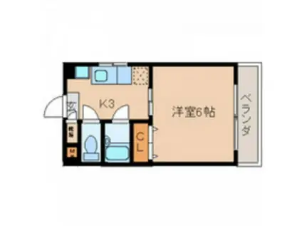 アイレスト白島(1K/3階)の間取り写真