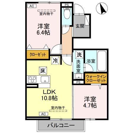 ファミリア(2LDK/1階)の間取り写真