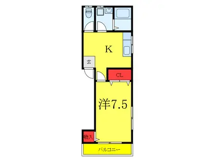 コンフォートMT(1K/2階)の間取り写真