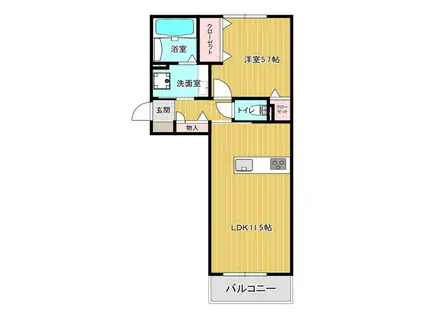 パークヴィラ杉水III(1LDK/1階)の間取り写真
