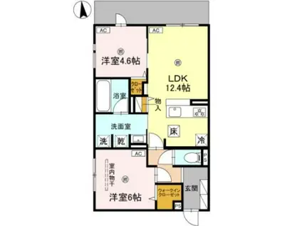 スペチアーレ東中本(2LDK/2階)の間取り写真