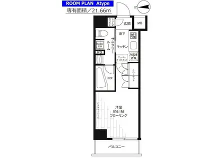 ステージグランデ大森アジールコート(1K/3階)の間取り写真