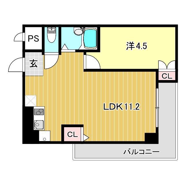 マブランシェット弦月(1LDK/5階)の間取り写真
