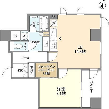 LASANTE麹町(1LDK/10階)の間取り写真
