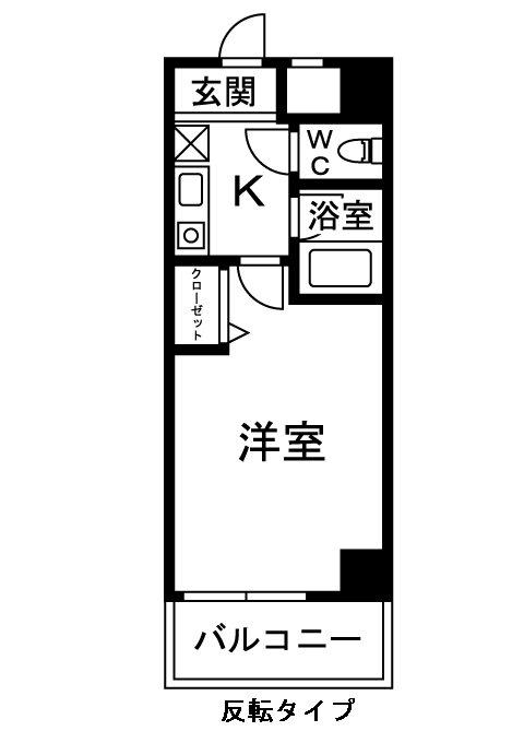 コートビュータワー(1K/8階)の間取り写真
