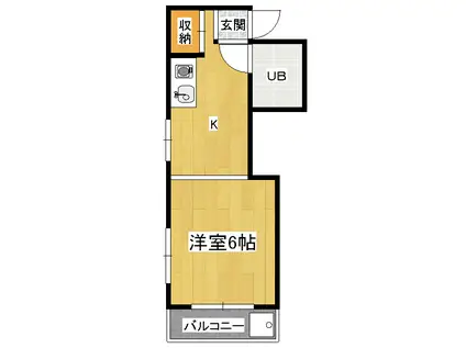 エクセレント(1K/1階)の間取り写真