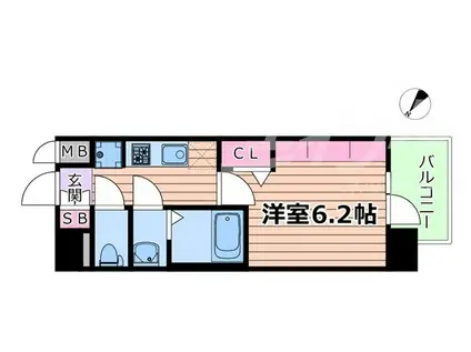 プレサンス京橋GREEN YARDアルミラ(1K/2階)の間取り写真