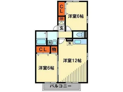 アバンダント妙典(2LDK/1階)の間取り写真