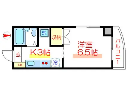 ヴェルデ花川戸(ワンルーム/6階)の間取り写真