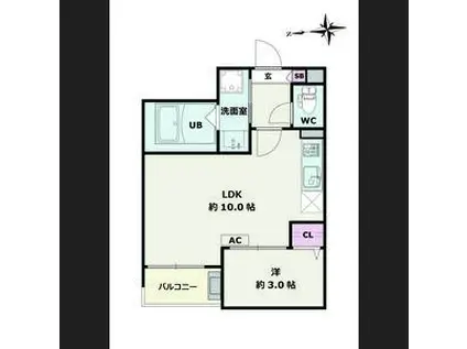 JACK MATOBAIV(1LDK/3階)の間取り写真