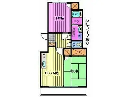 アーデルミーツ(2DK/1階)の間取り写真