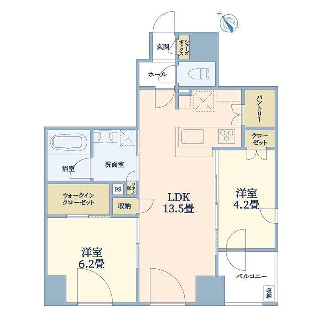 THE MAYFAIR(2LDK/5階)の間取り写真