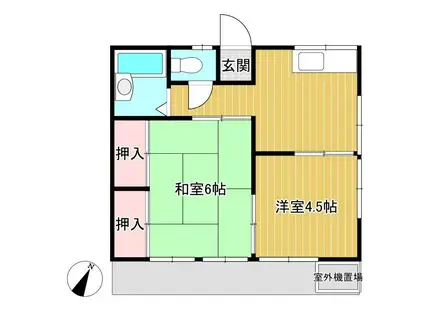 名古屋ハイツ(2DK/1階)の間取り写真