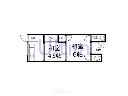 南郷マンション(2K/1階)の間取り写真
