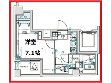 プレニーズ五反野マキシヴ(1K/10階)の間取り写真
