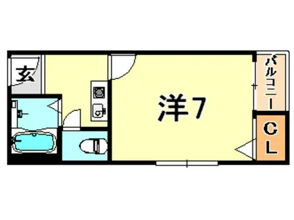 サンスターマンション(1K/2階)の間取り写真