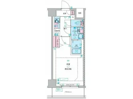 GENOVIA青砥II(1K/6階)の間取り写真