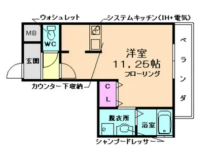 アゼリア・プロムナード(1K/3階)の間取り写真
