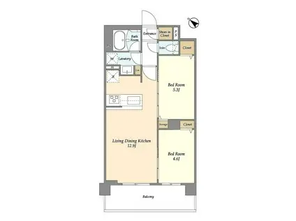 グランカーサ王子II(2LDK/3階)の間取り写真