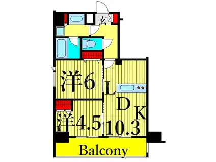 ジェノヴィア三ノ輪IIスカイガーデン(2LDK/7階)の間取り写真