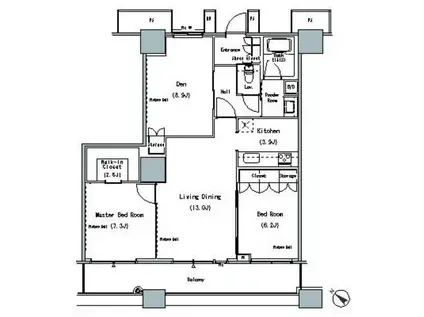 THE TOKYO TOWERS MIDTOWER(2SLDK/4階)の間取り写真