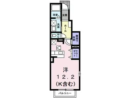 ラ・クラインIII(ワンルーム/1階)の間取り写真