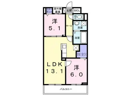 サンリットII(2LDK/2階)の間取り写真