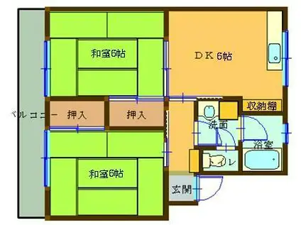 コーエイマンション第2(2DK/3階)の間取り写真