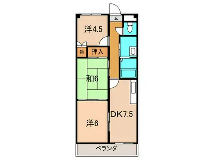 ロイヤルコーポ西明石(3DK/4階)の間取り写真