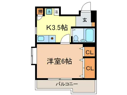 MYフラット宮堀(1K/3階)の間取り写真