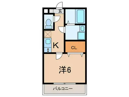 リュミエール道意(1K/1階)の間取り写真