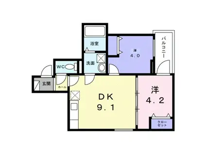 GRAND ARIA(2LDK/2階)の間取り写真